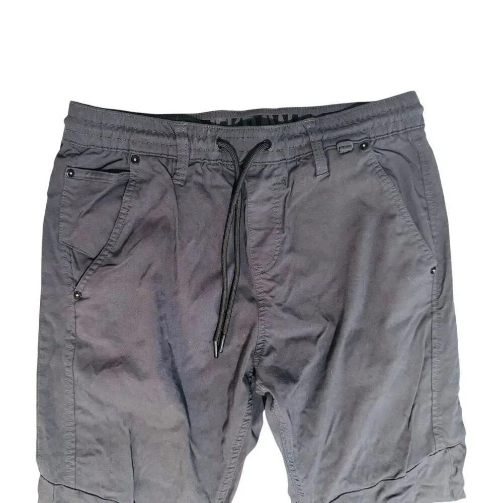 Projek Raw Men's Gray Jogger Pants Slim Fit Elastic Waistband Size Large